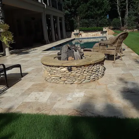 Poolside Fire Pit Installation, Atlanta GA